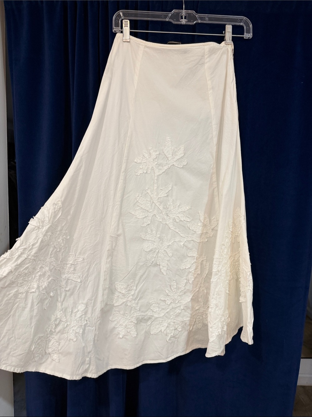 Isabel de Pedro Cream Embroidered A-Line Skirt